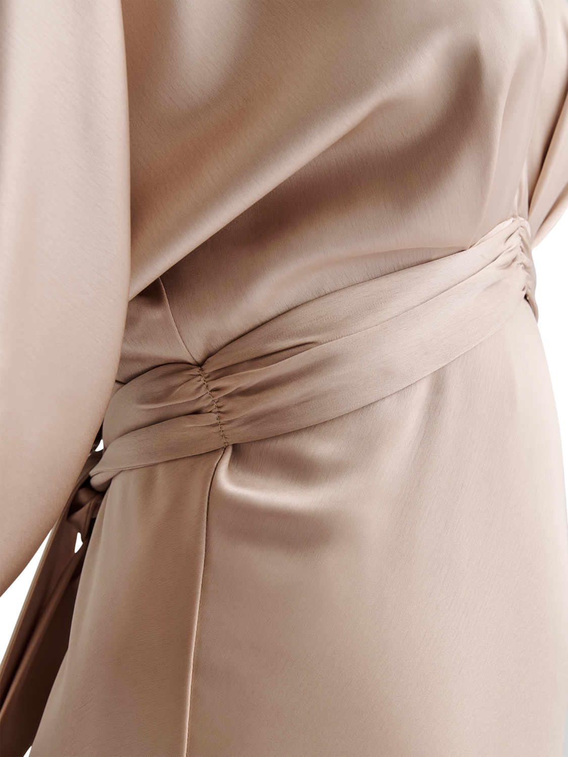 Product image 3 of 4, which shows Malina Juno Satin Midi Dress, Champagne, XS
