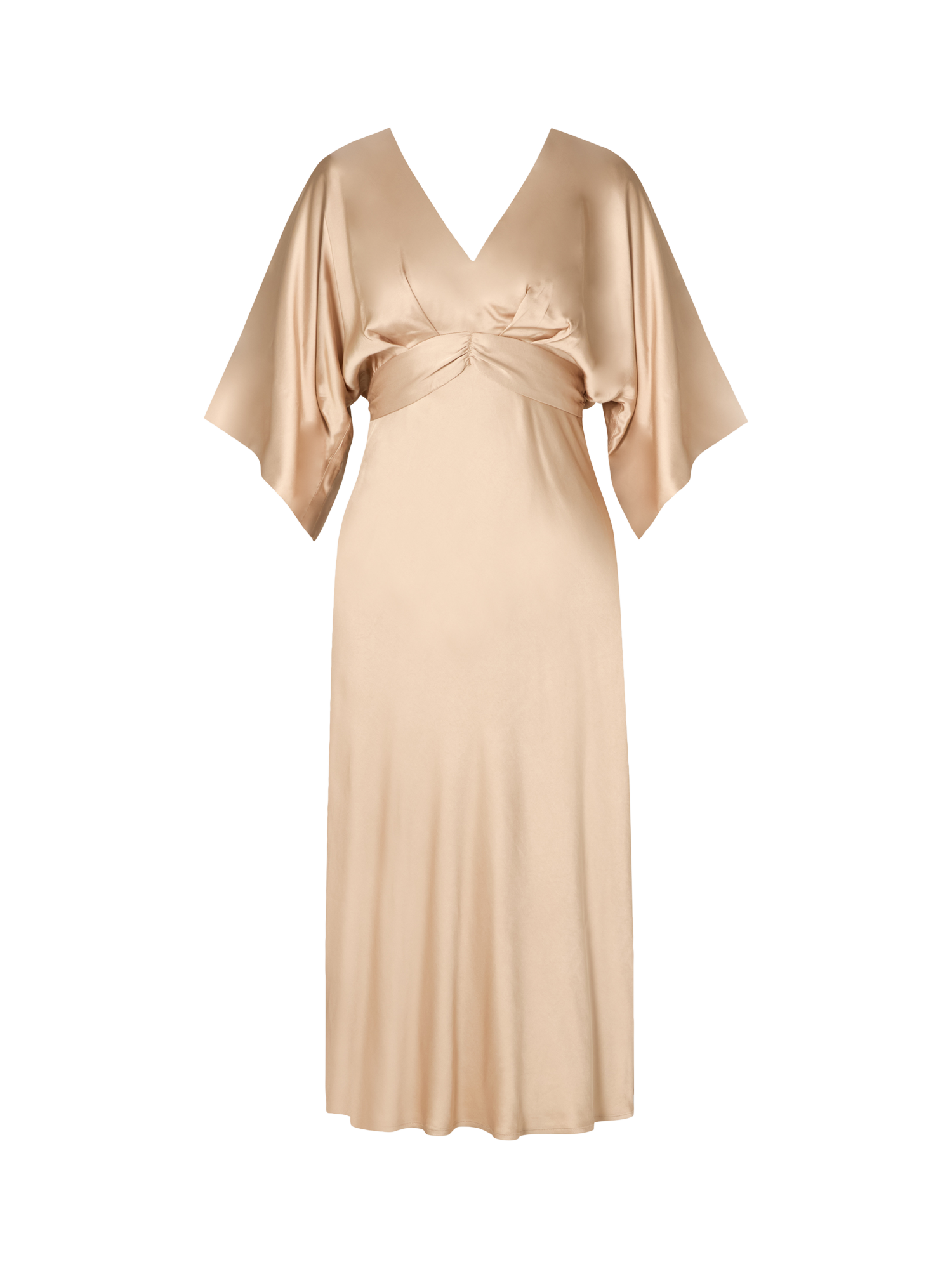 Product image 4 of 4, which shows Malina Juno Satin Midi Dress, Champagne, XS