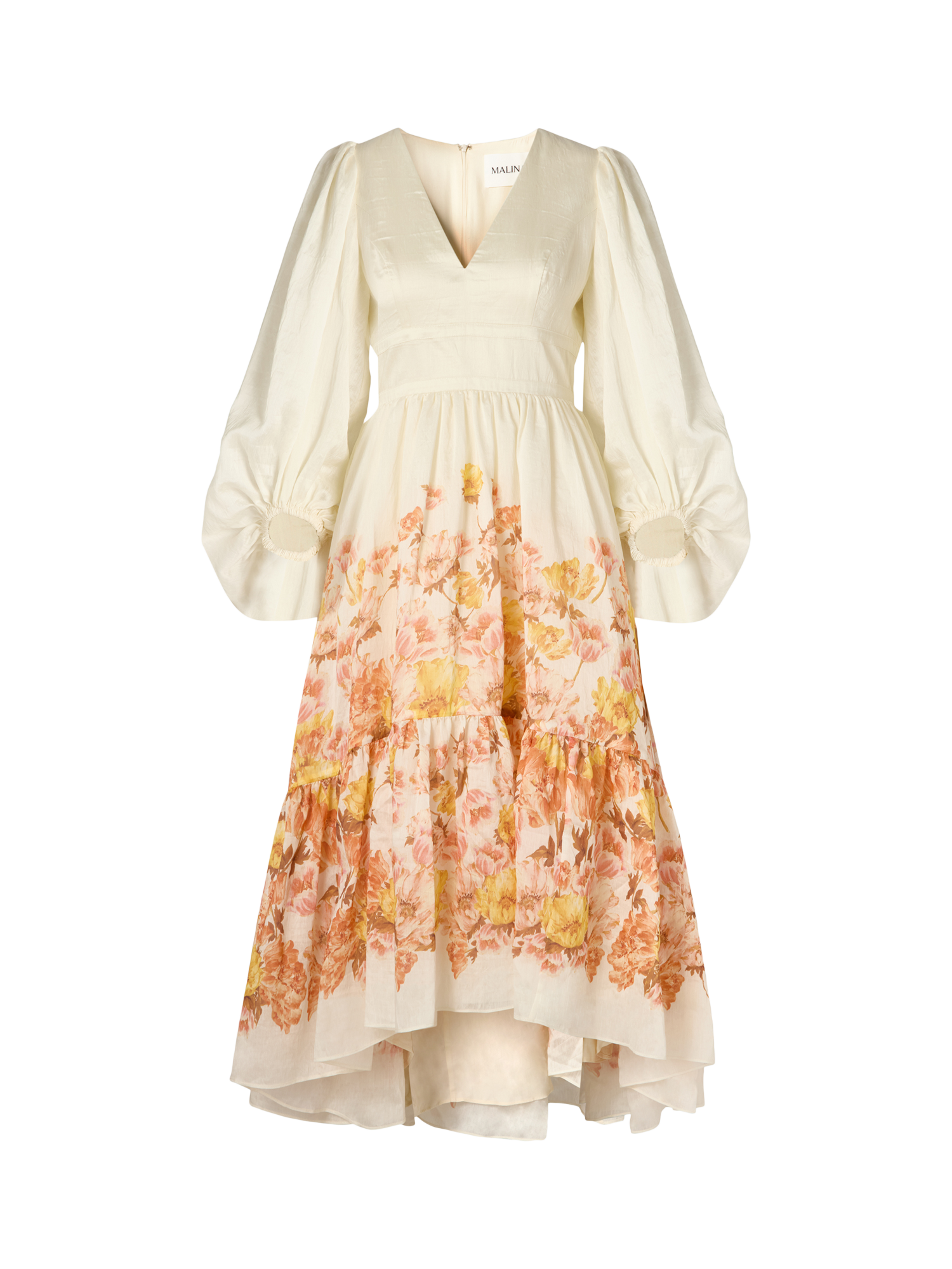 Product image 4 of 4, which shows Malina Sasia Floral Midi Dress, Cream/Multi, 8