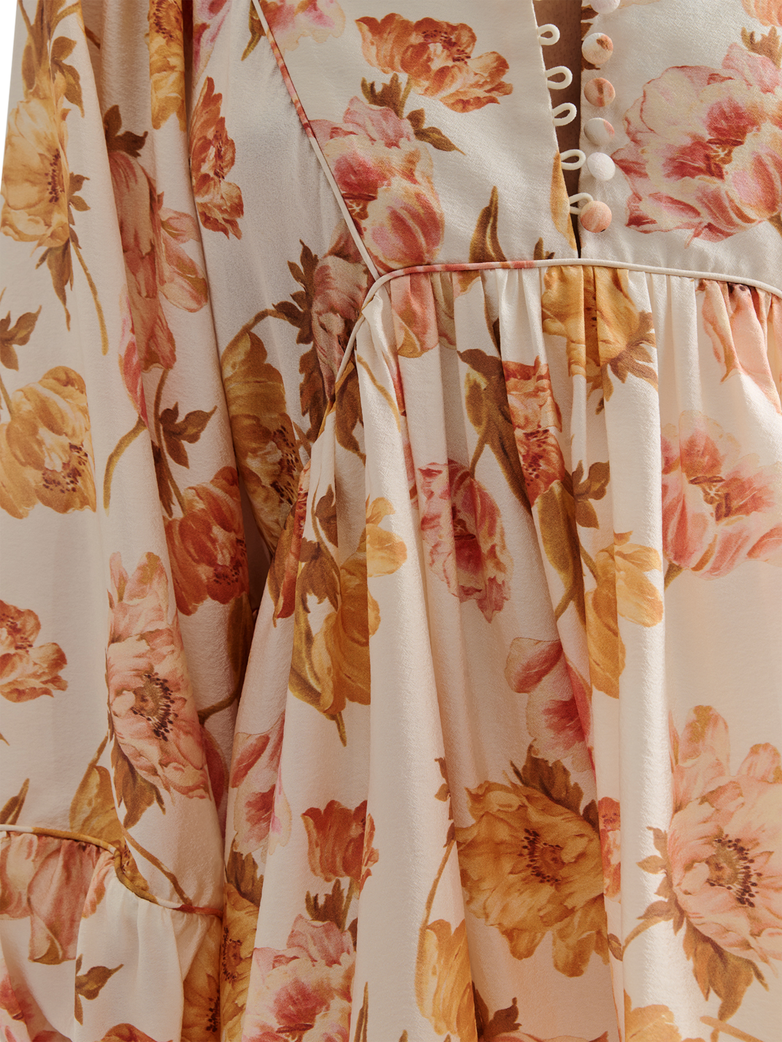 Product image 4 of 5, which shows Malina Tyra Floral High Neck Mini Dress, Cream/Multi, 16