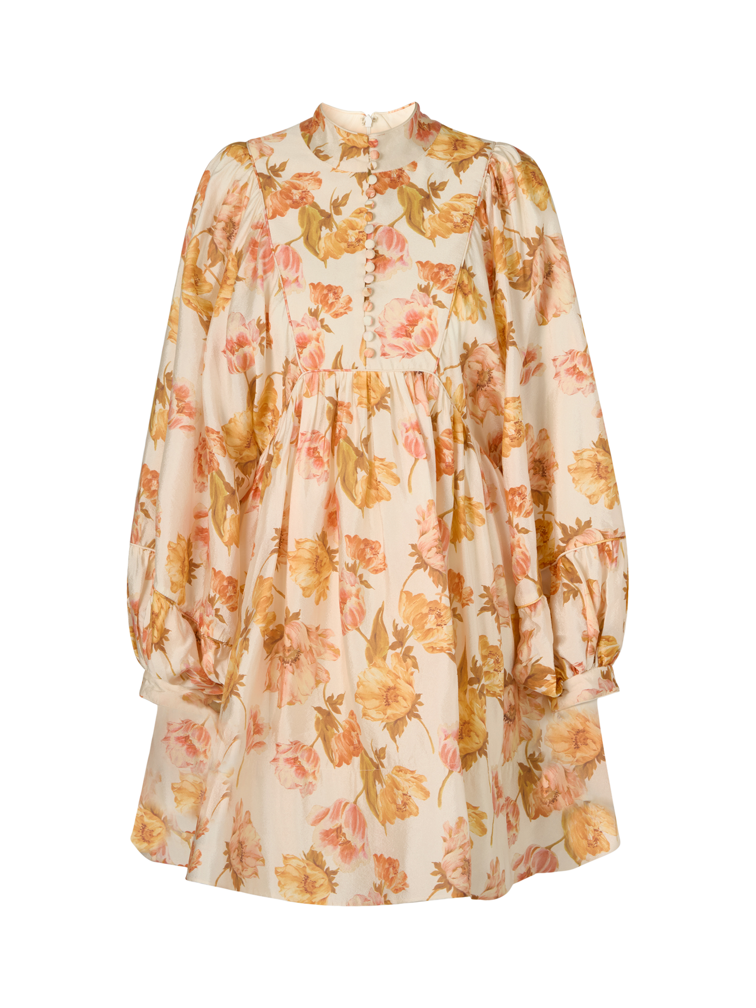 Product image 5 of 5, which shows Malina Tyra Floral High Neck Mini Dress, Cream/Multi, 16