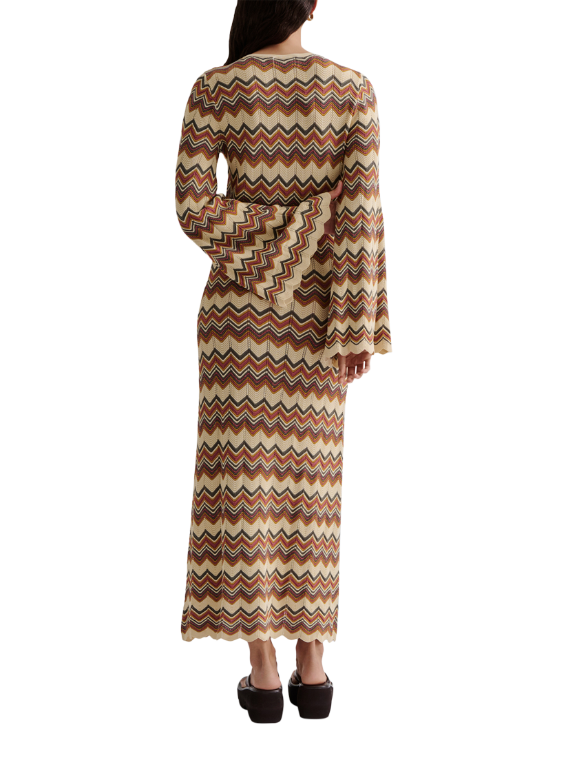 Product image 2 of 4, which shows Malina Zinna Stripe Knitted Dress, Multi, S