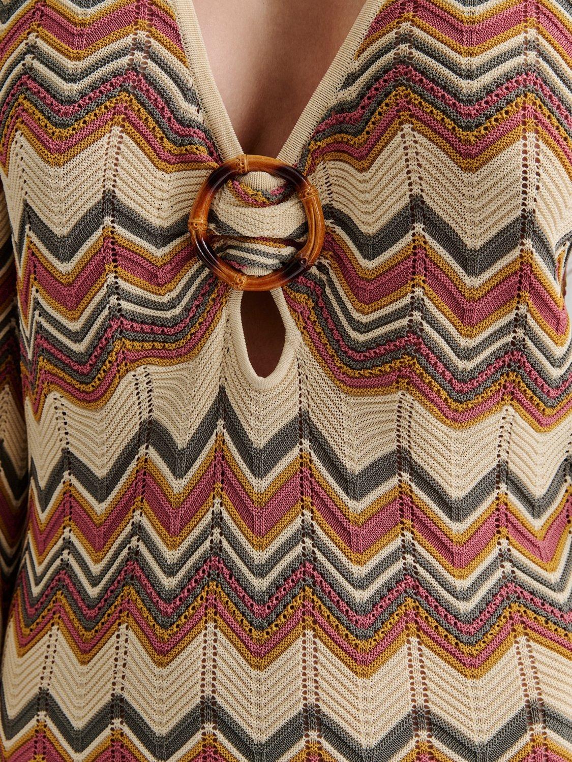 Product image 3 of 4, which shows Malina Zinna Stripe Knitted Dress, Multi, S