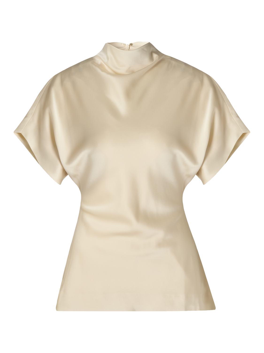 Product image 5 of 5, which shows Malina Otilia Drape Satin Blouse, Vanilla, XS
