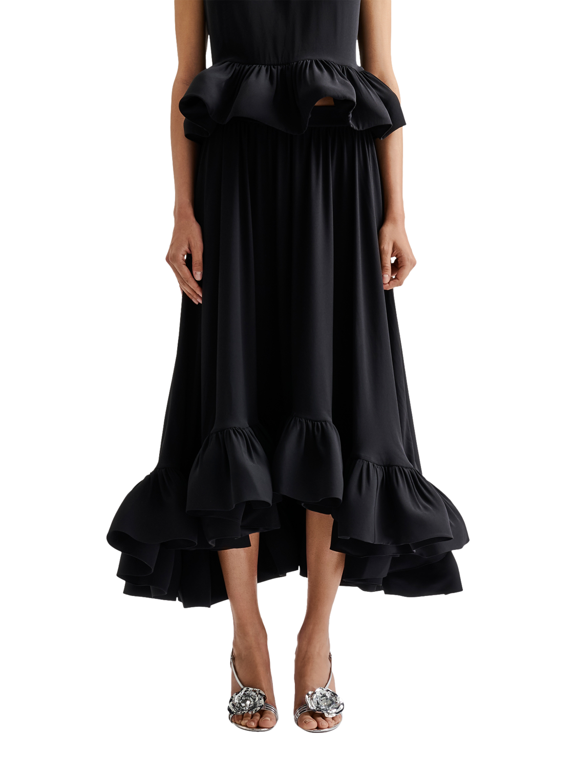 Product image 1 of 4, which shows Malina Adriana Midi Skirt, Black, XS