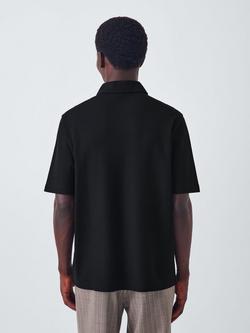 John Lewis Short Sleeve Supima Cotton Pique Polo Shirt, Black - view 2, Black