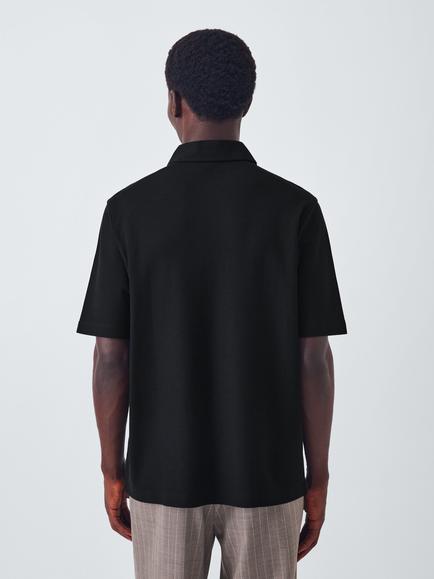 John Lewis Short Sleeve Supima Cotton Pique Polo Shirt - view 2, Black