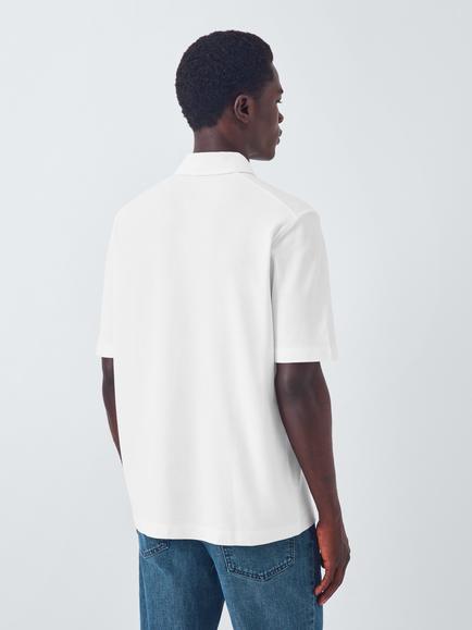 John Lewis Short Sleeve Supima Cotton Pique Polo Shirt - view 2, White