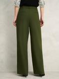 Hobbs Alya Wide Leg Trousers, Dark Fern Green