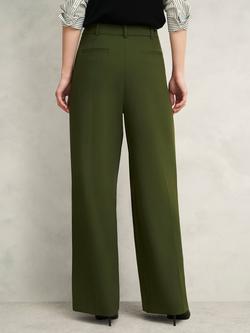 Hobbs Alya Wide Leg Trousers, Dark Fern Green - view 2, Dark Fern Green