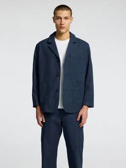 Selected Declan Cotton Blazer, Mid Blue, Mid Blue