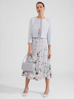 Hobbs Elize Cropped Boxy Jacket, Pale Blue