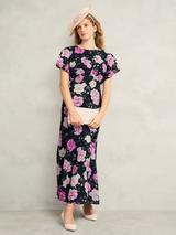 Hobbs Quin Floral Dress, Midnight/Ivory