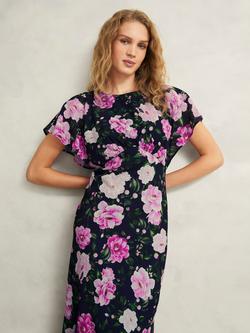 Hobbs Lalena Floral A-Line Maxi Dress, Midnight Multi - view 2, Midnight Multi