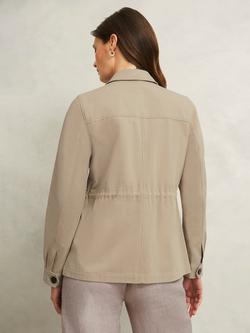 Hobbs Mandy Gathered Waist Utility Jacket, Soft Grey - view 2, Soft Grey