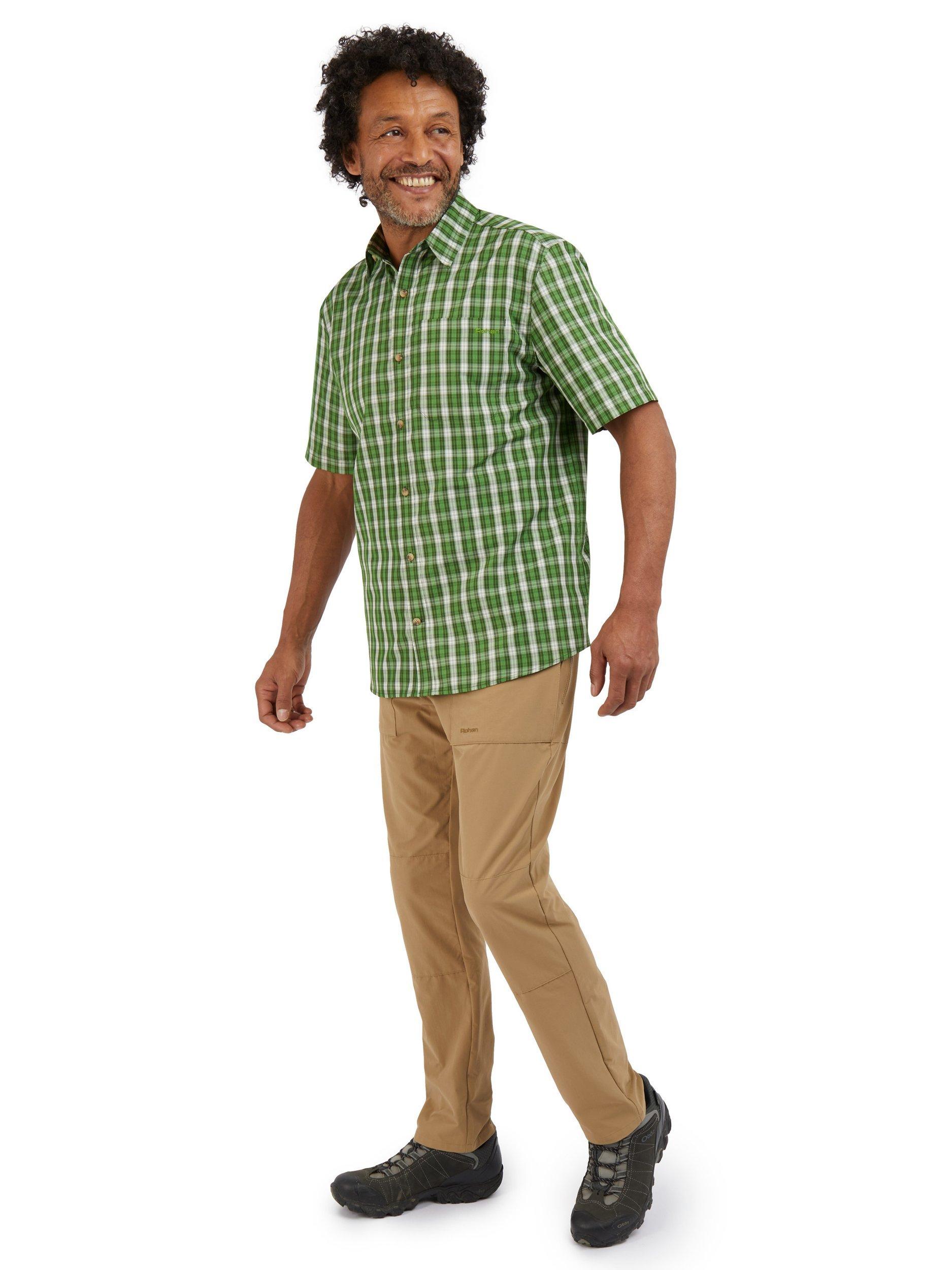 Product image 4 of 4, which shows Rohan Men's Coast UPF 40+ Check Short Sleeve Shirt, Alpine Green, S