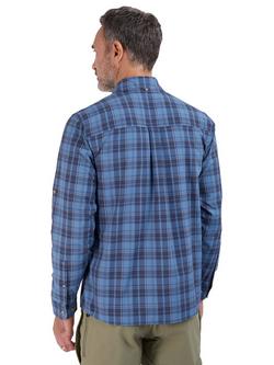 Rohan Pennine UPF 40+ Regular Fit Check Shirt, Shadow Blue - view 2, Shadow Blue