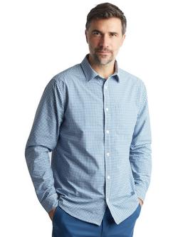 Rohan Portland UPF 40+ FreshWay Regular Fit Gingham Shirt, Shadow Blue