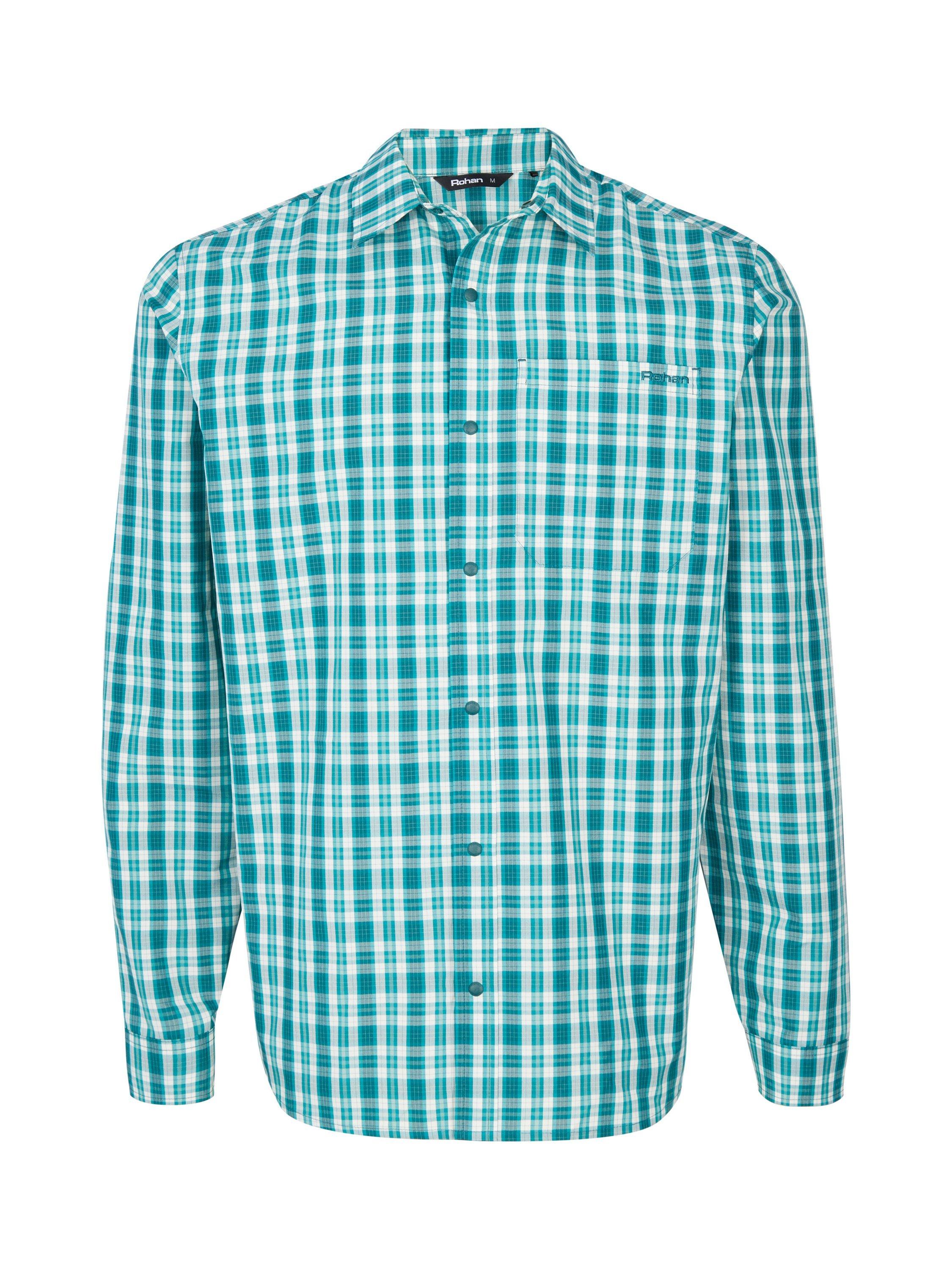 Product image 3 of 6, which shows Rohan Portreath UPF 40+ FreshWay Regular Fit Check Shirt, Marine Teal, S