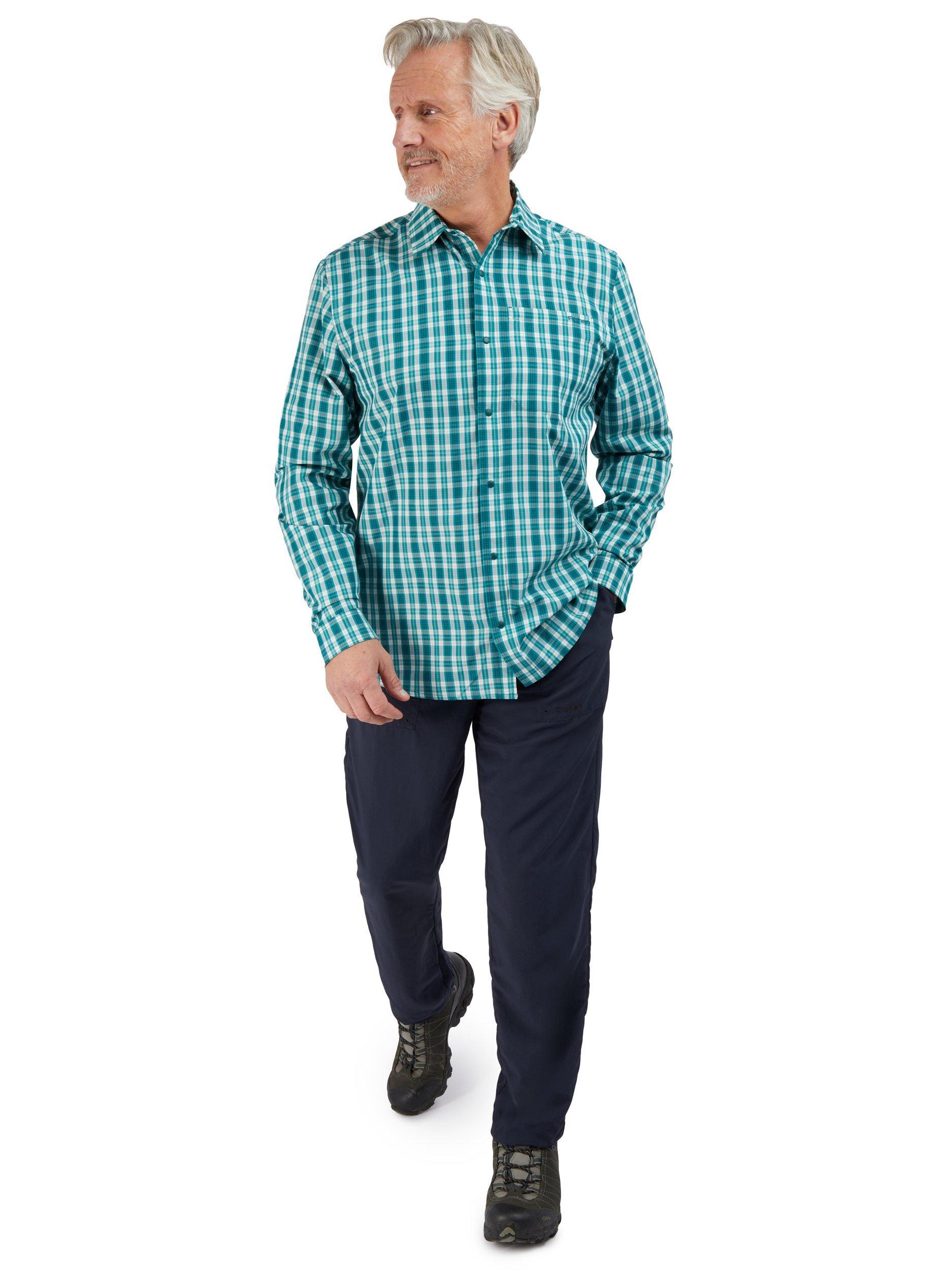Product image 4 of 6, which shows Rohan Portreath UPF 40+ FreshWay Regular Fit Check Shirt, Marine Teal, S