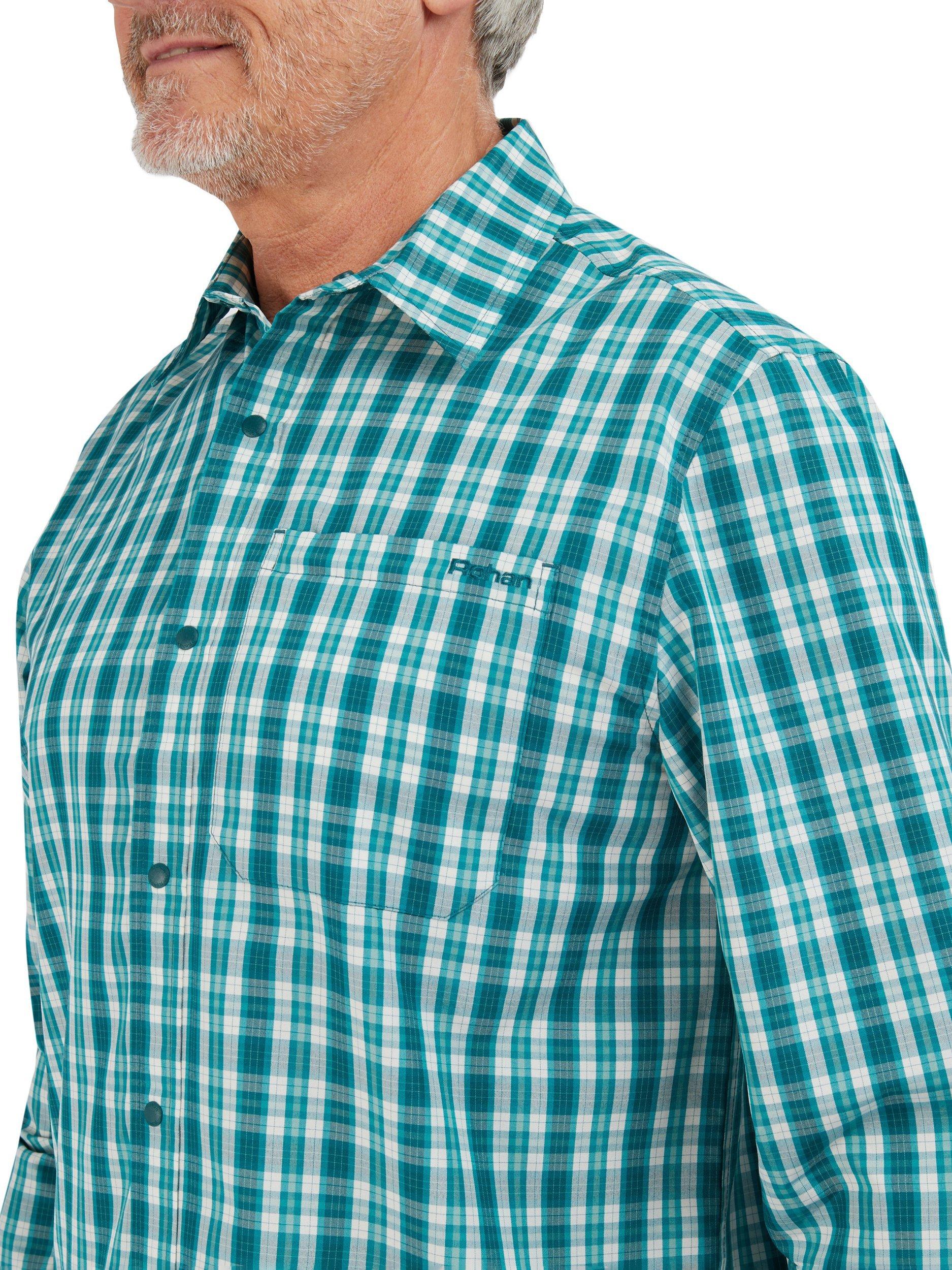 Product image 5 of 6, which shows Rohan Portreath UPF 40+ FreshWay Regular Fit Check Shirt, Marine Teal, S