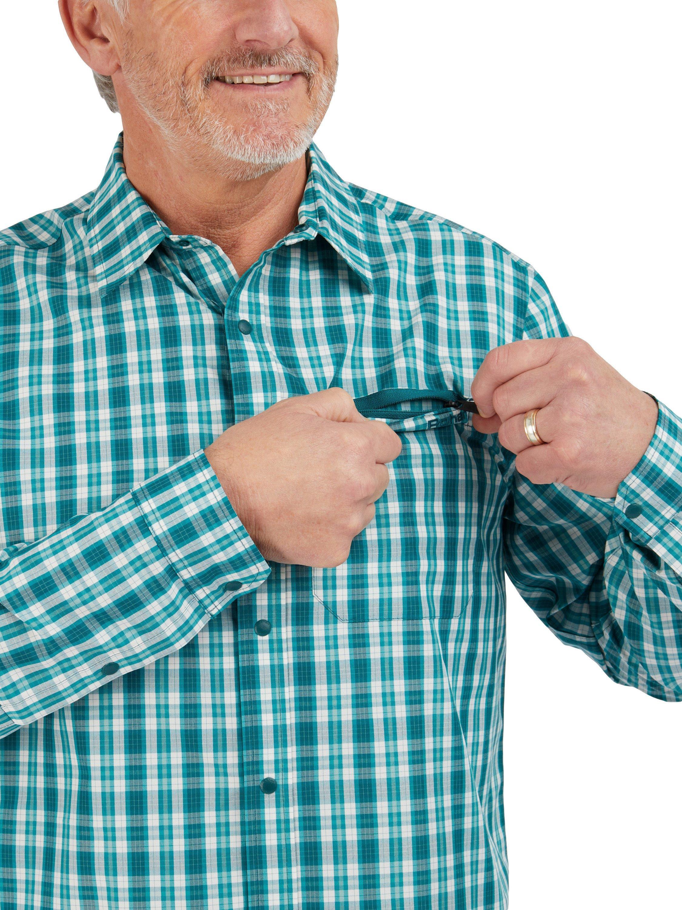 Product image 6 of 6, which shows Rohan Portreath UPF 40+ FreshWay Regular Fit Check Shirt, Marine Teal, S