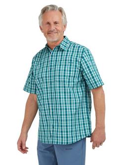 Rohan Portreath UPF 40+ FreshWay Regular Fit Short Sleeve Check Shirt, Marine Teal
