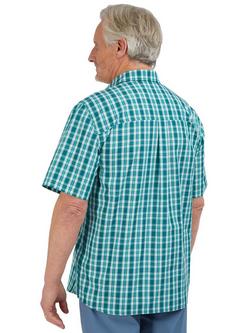 Rohan Portreath UPF 40+ FreshWay Regular Fit Short Sleeve Check Shirt - view 2, Marine Teal