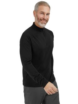 Rohan Dale Zip Neck Top, Black Marl