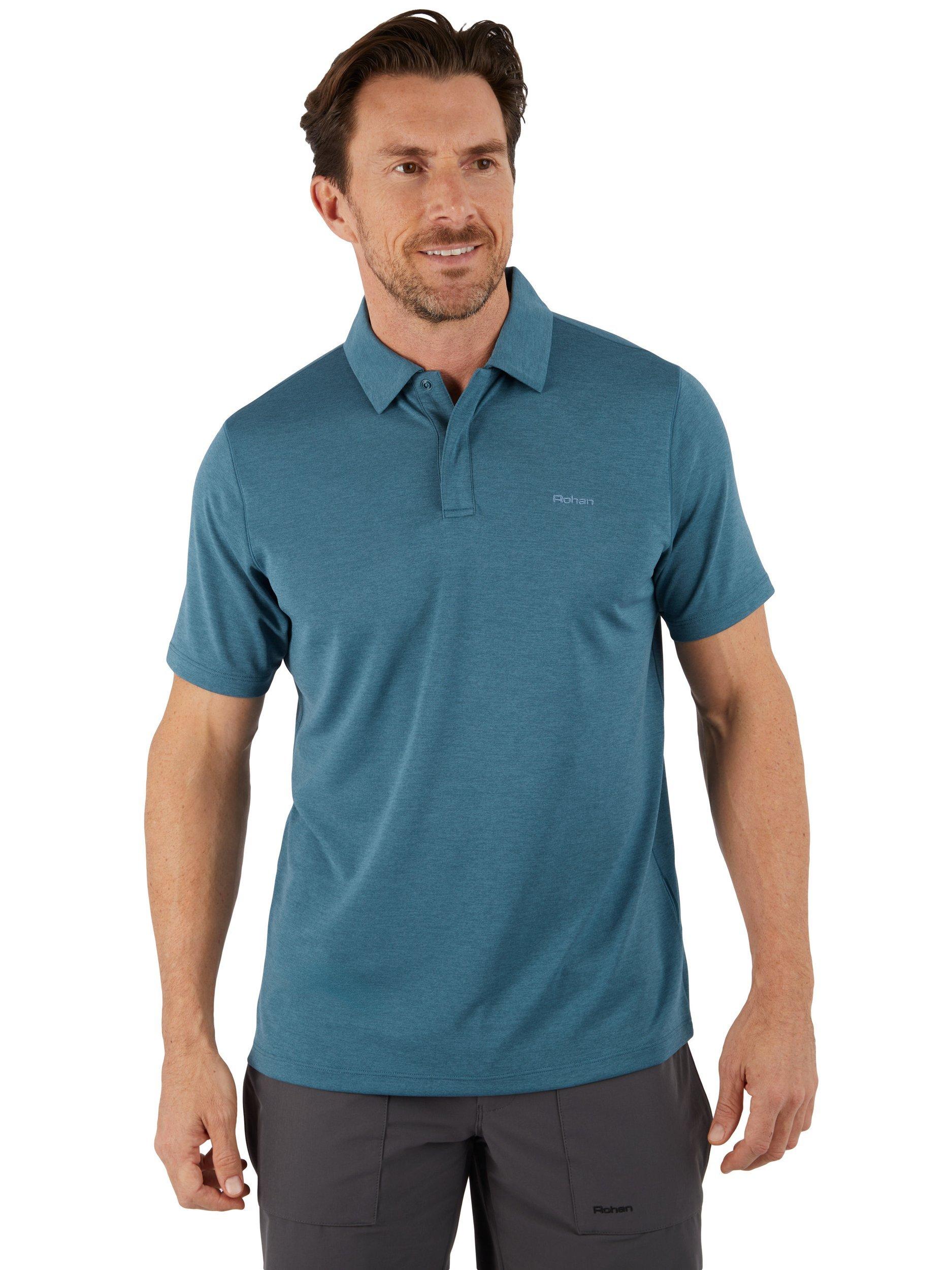 Product image 1 of 5, which shows Rohan Dale Polo Shirt, Shadow Blue Marl, S