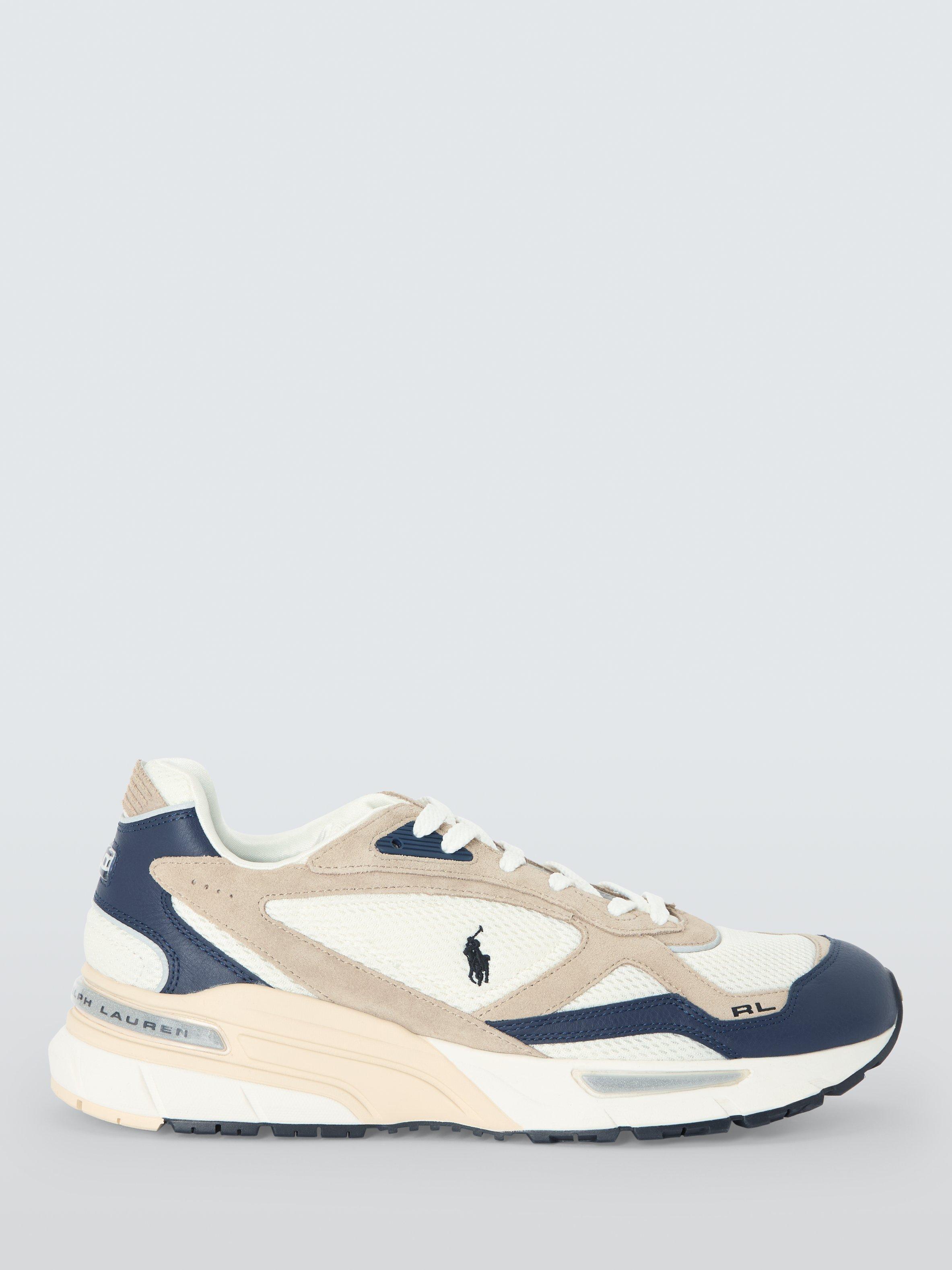 Product image 1 of 4, which shows Ralph Lauren Trackster 275 Trainers, Navy, Milkshake, 7