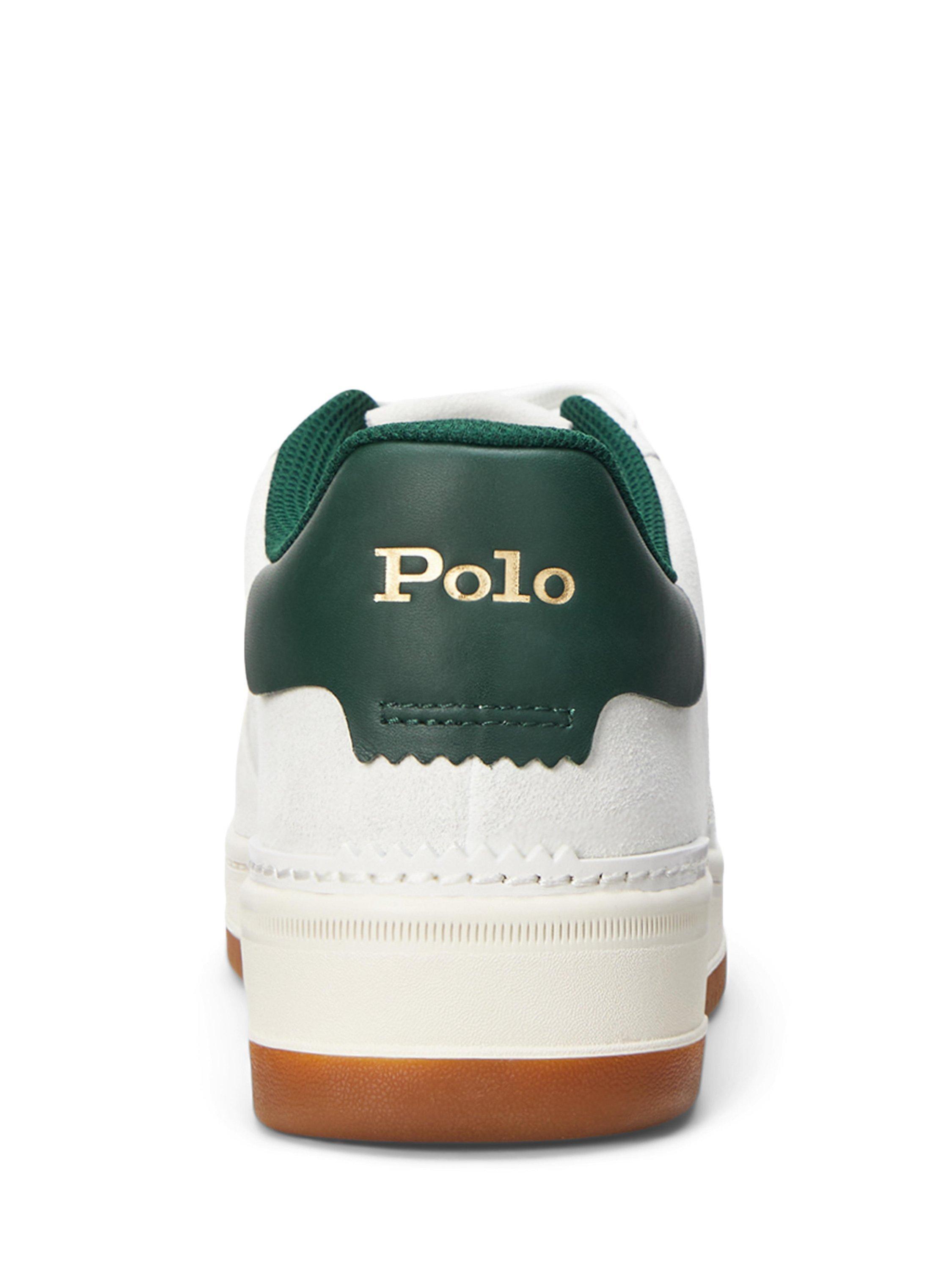 Product image 3 of 4, which shows Ralph Lauren Polo Masters Court Trainers, White/Forest, 7