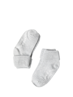 Polarn O. Pyret Kids' Anti-Slip Socks, Pack of 2, Grey, Grey