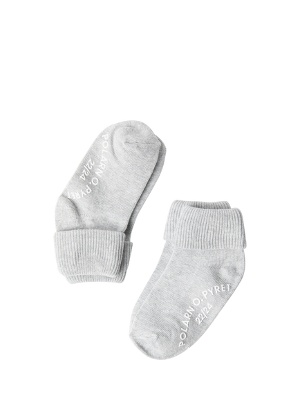 Polarn O. Pyret Kids' Anti-Slip Socks, Pack of 2, Grey, Grey