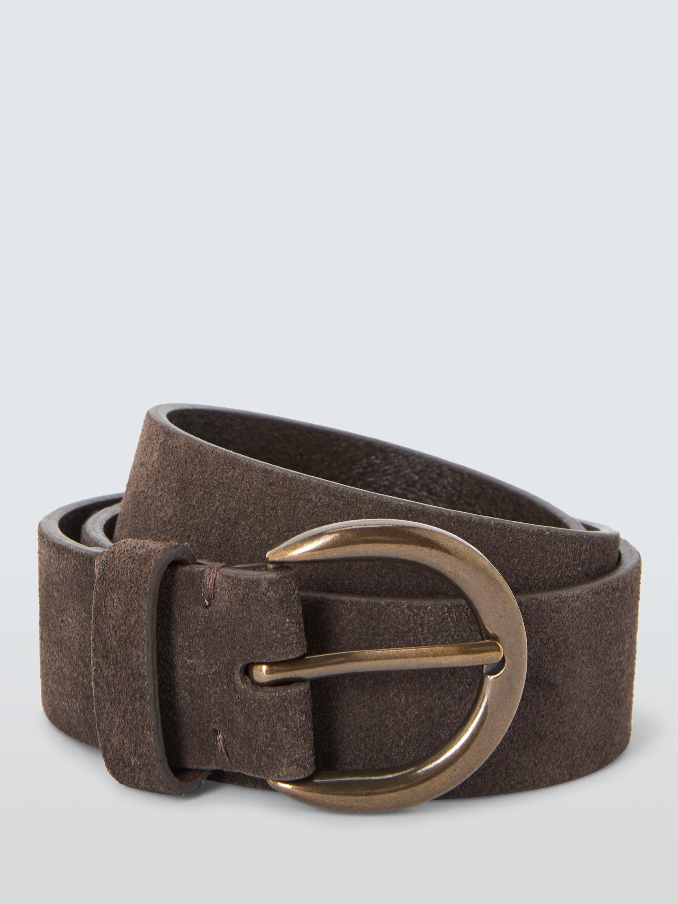 Product image 1 of 3, which shows John Lewis Julia Belt, Chocolate Suede, S