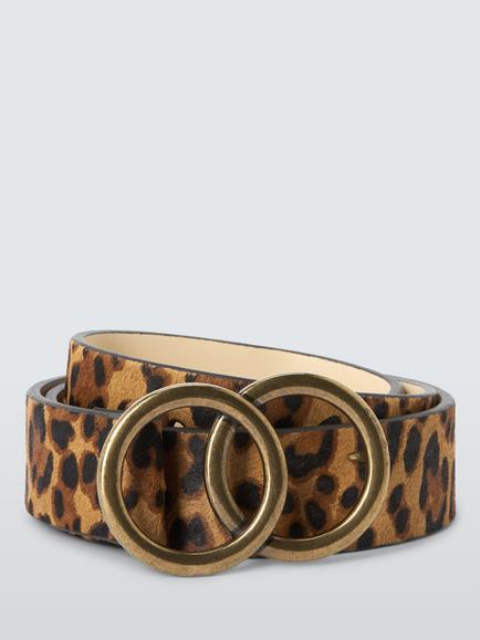 John Lewis Olivia Double-O Printed Belt, Leopard, Leopard