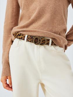 John Lewis Olivia Double-O Printed Belt, Leopard - view 2, Leopard