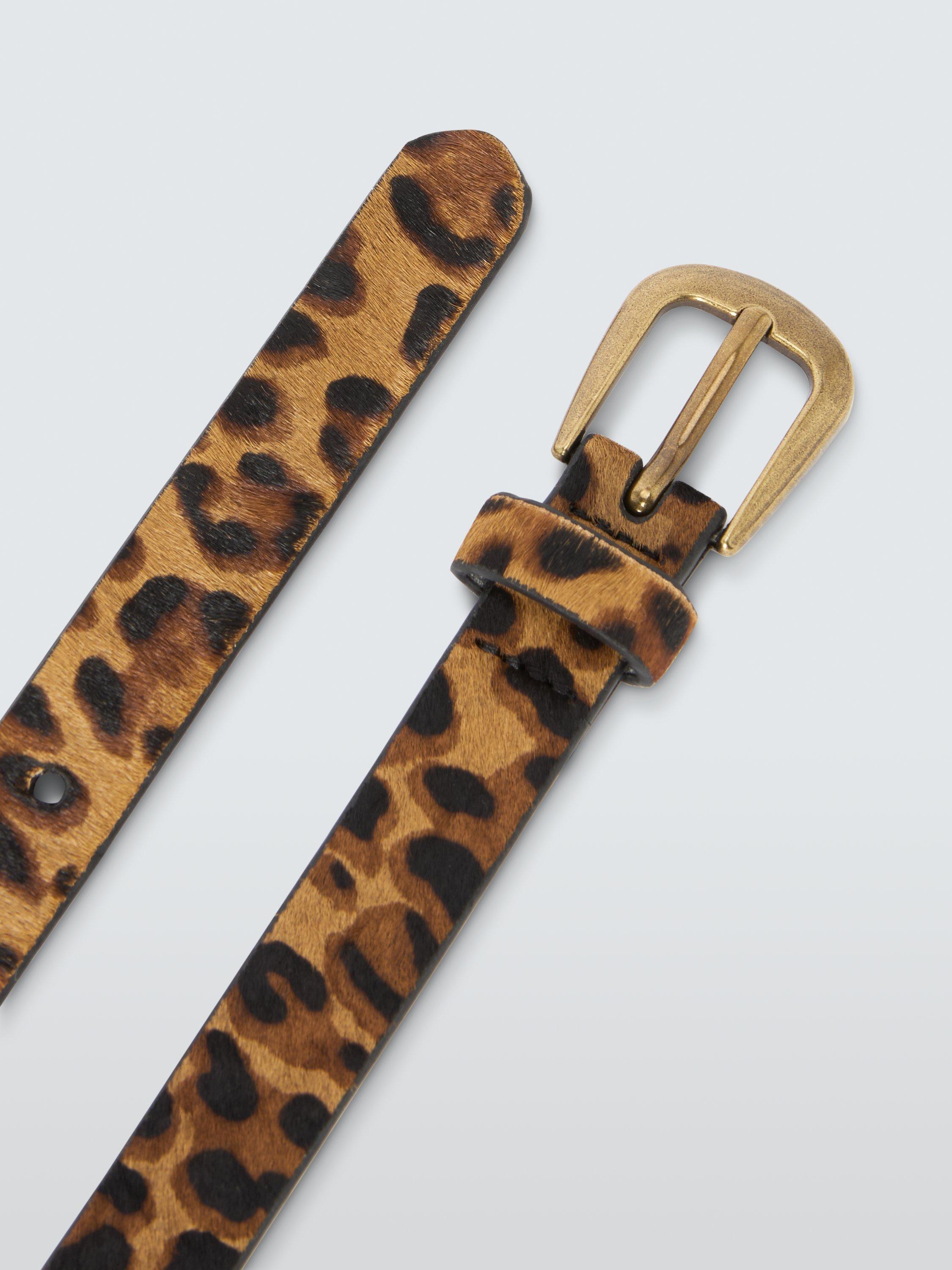 Product image 3 of 4, which shows John Lewis Sarah Leather Belt, Leopard, S