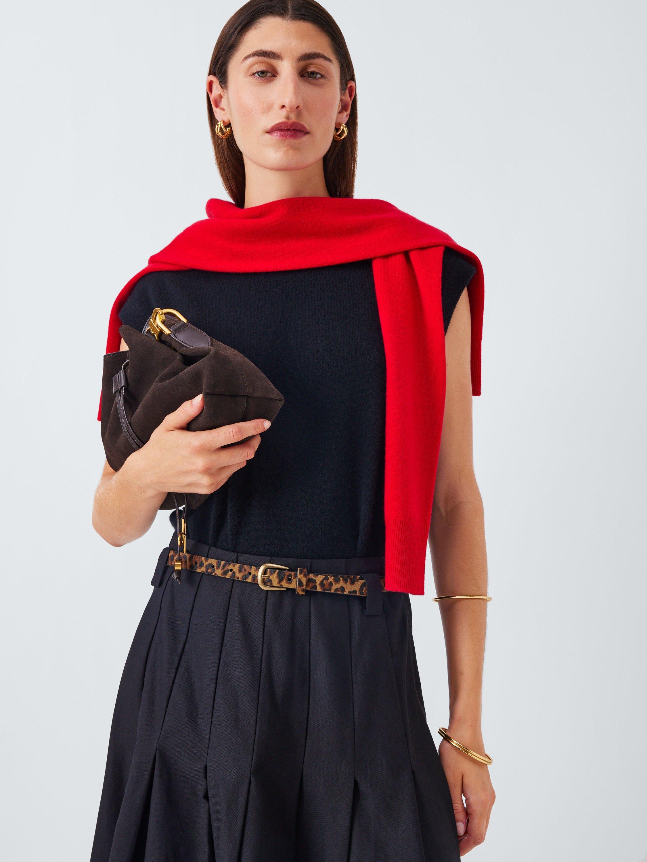 Product image 4 of 4, which shows John Lewis Sarah Leather Belt, Leopard, S