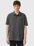 AllSaints Xander Polo Shirt, Charcoal