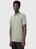 AllSaints Reform Organic Cotton Slim Fit Short Sleeve Polo Shirt, Green Mid
