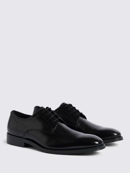 Moss John White Wilms Leather Derby Shoes - view 2, Black