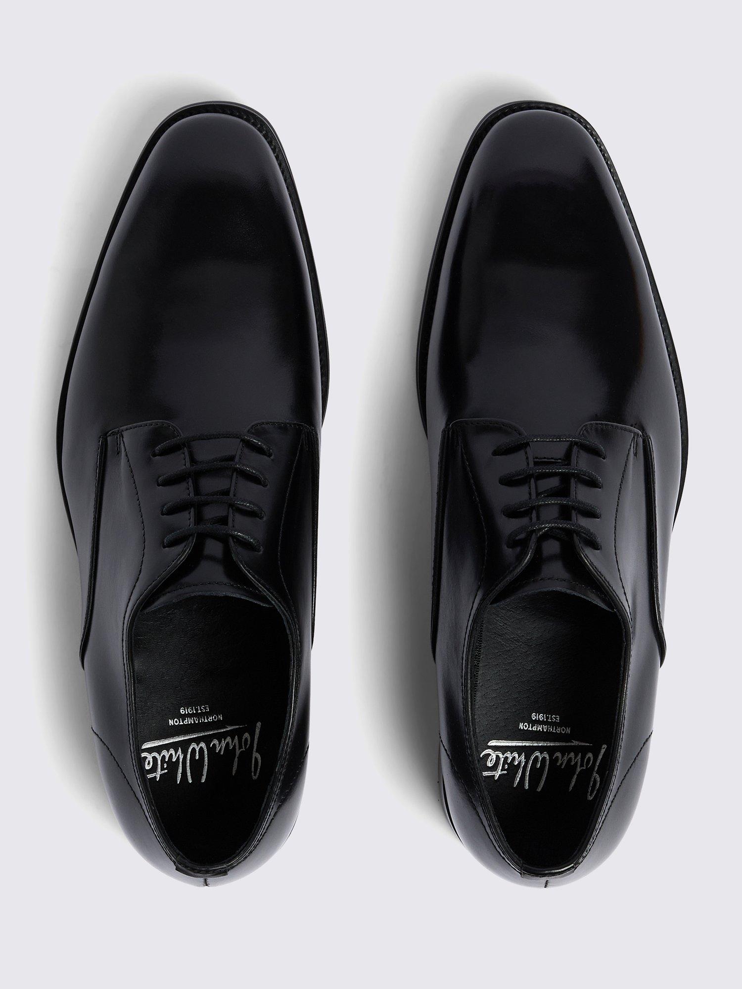Product image 3 of 4, which shows Moss John White Lace Up Leather Derby Shoes, Black, 6