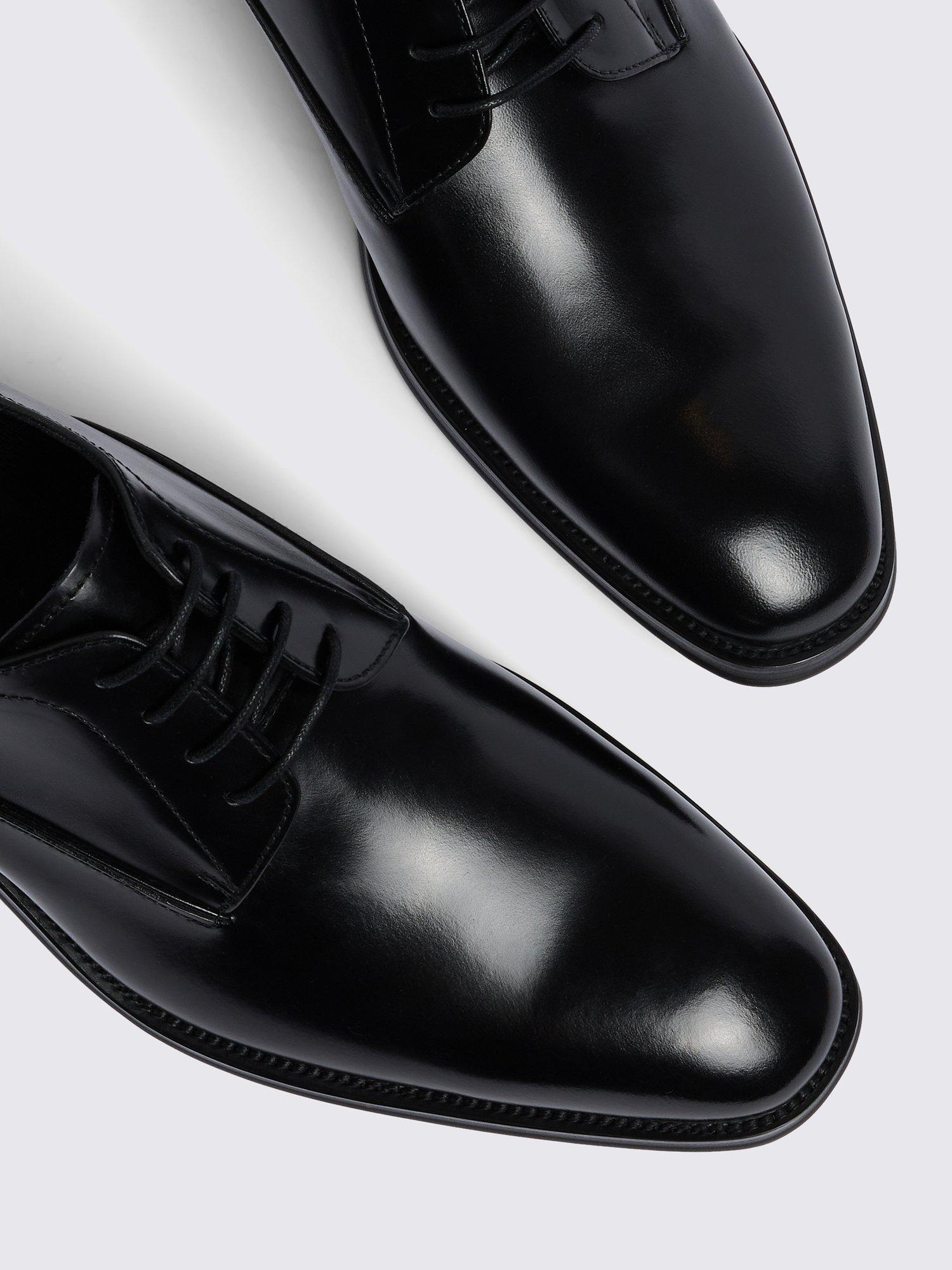 Product image 4 of 4, which shows Moss John White Lace Up Leather Derby Shoes, Black, 6