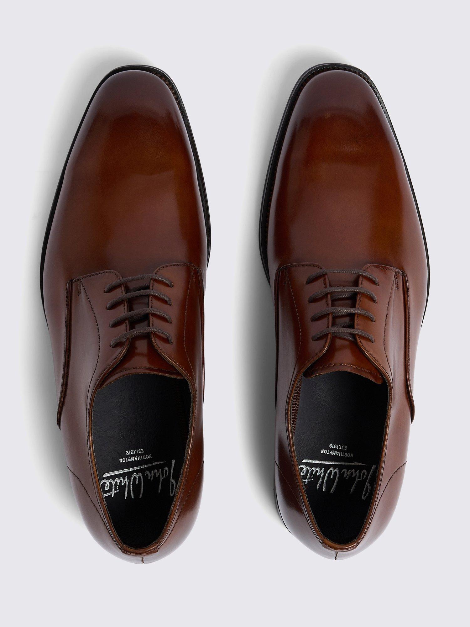 Product image 3 of 4, which shows Moss John White Lace Up Leather Derby Shoes, Tan, 8