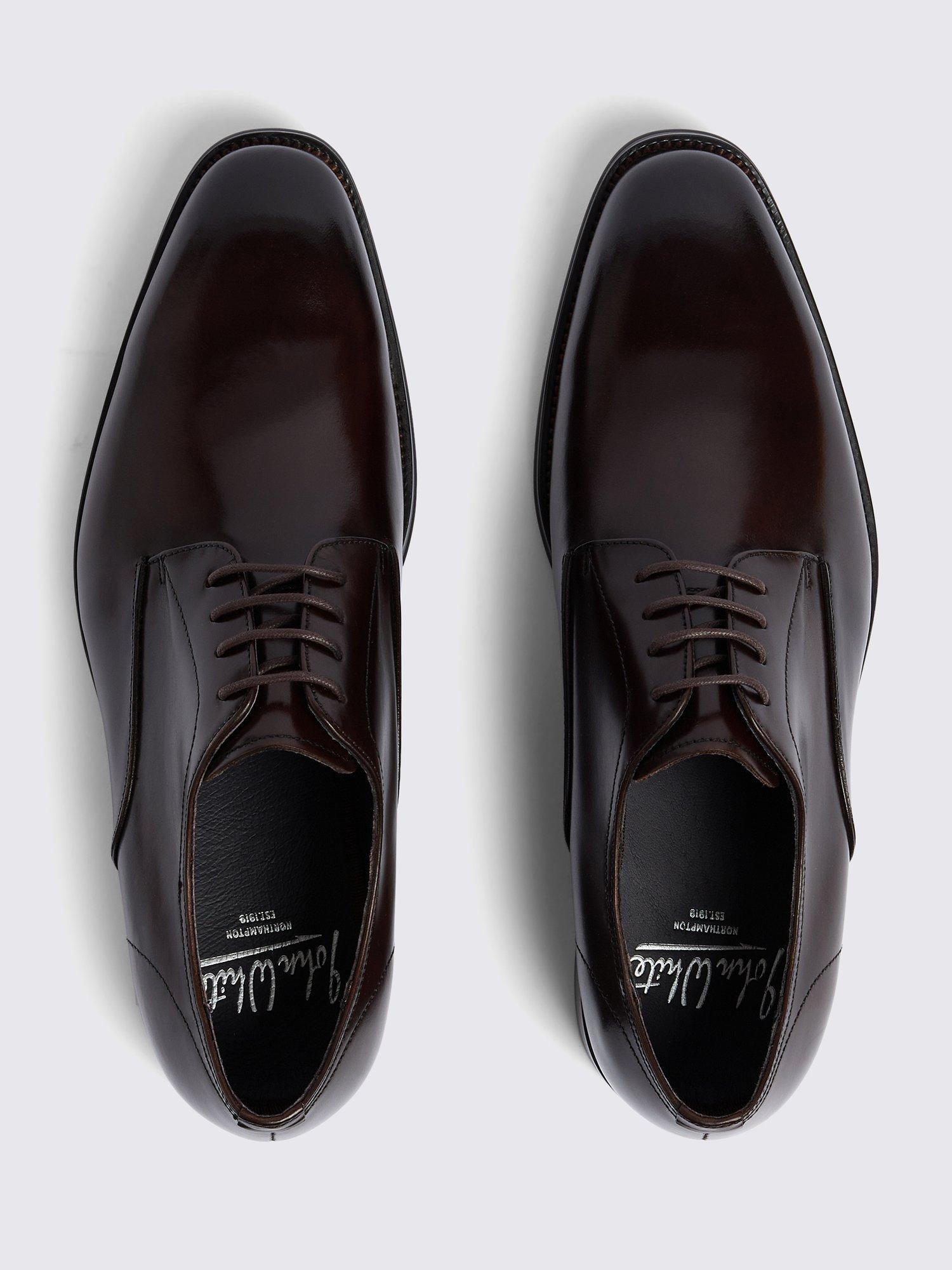 Product image 3 of 4, which shows Moss John White Lace Up Leather Derby Shoes, Brown, 6