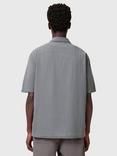 AllSaints Organic Cotton Slim Fit Revere Collar Shirt, Grey Mid