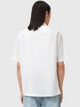 AllSaints Haven Organic Cotton Slim Fit Cuban Collar Shirt, White