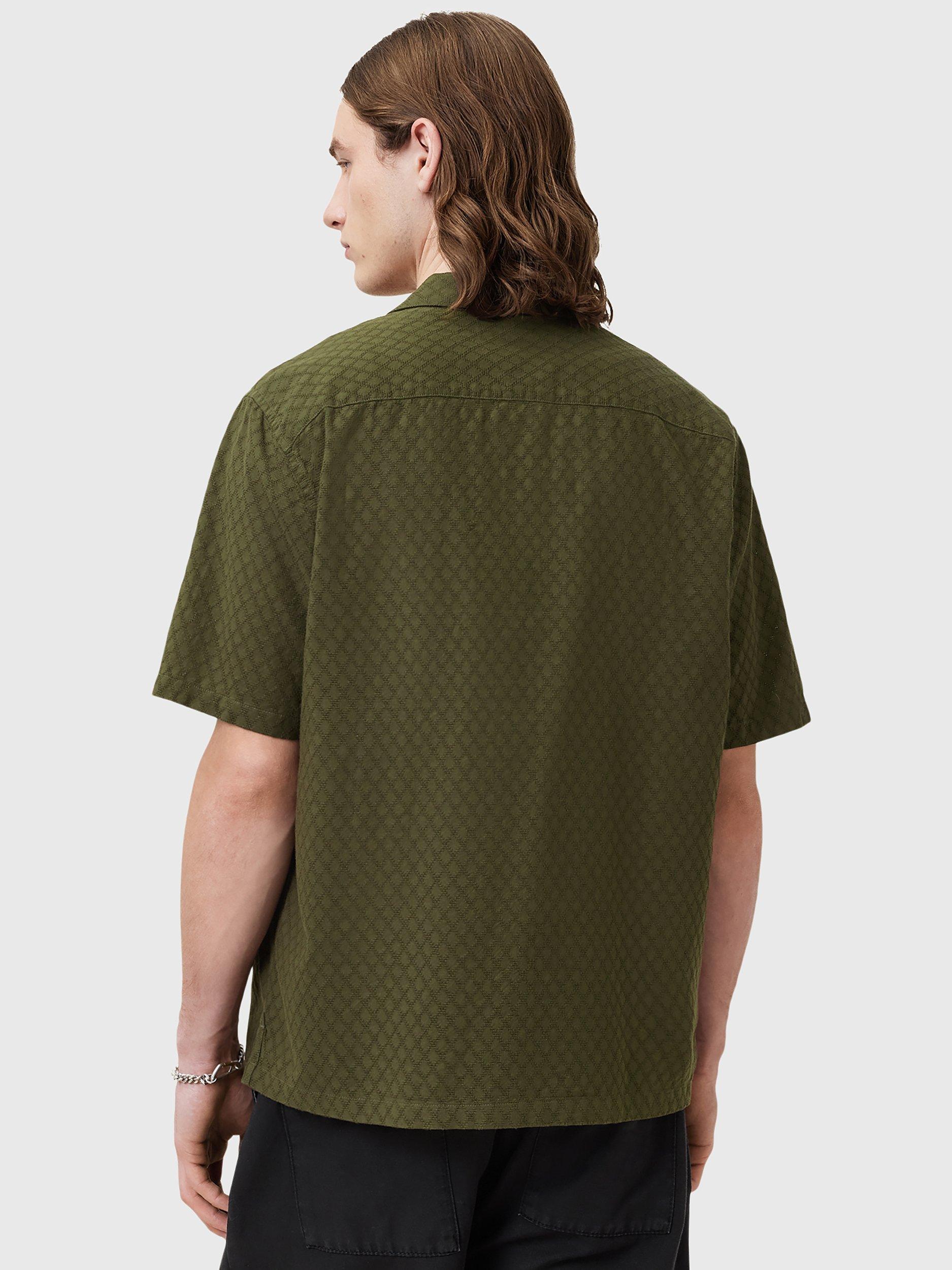 Product image 2 of 6, which shows AllSaints Kylo Cotton Shirt, Kelp Green, L