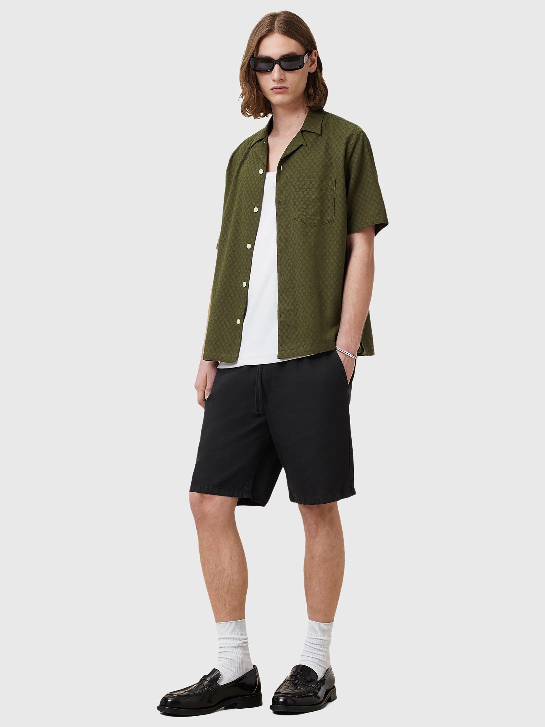 Product image 3 of 6, which shows AllSaints Kylo Cotton Shirt, Kelp Green, L